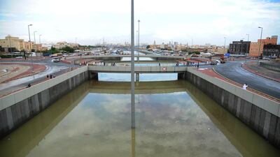 A flooded underpass in the Fahaheel area of Kuwait City. EPA