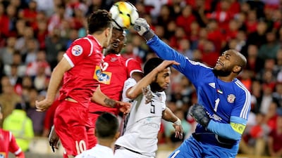 Ali Khasheif, right, made a number of important saves for Al Jazira but the Abu Dhabi club exited the Asian Champions League at the last-16 stage. Atta Kenare / AFP