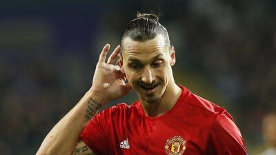 Manchester United's Zlatan Ibrahimovic reacts during the Europa League, quarter final, first leg against Anderlecht at the Constant Vanden Stock stadium in Anderlecht, Belgium, 13 April 2017. Julien Warnand / EPA