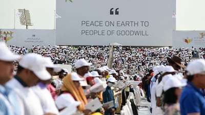 Early morning Papal mass at Bahrain National Stadium, Bahrain. Khushnum Bhandari / The National