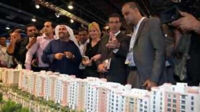 Sky is the limit: Antonio Banderas casts an eye over planned developments at Cityscape Dubai.