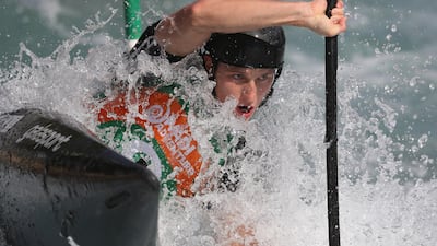Adam Gonsenica of Slovakia in action during the Wadi Adventure International Canoe Slalom Winter Training Camp at Wadi Adventure, in Al Ain, UAE. Francois Nel / Getty Images