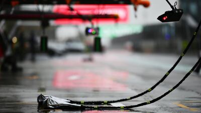 Scuderia AlphaTauri pit stop equipment. Getty