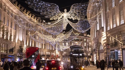 Festive lights on Regent Street, London. PA Wire