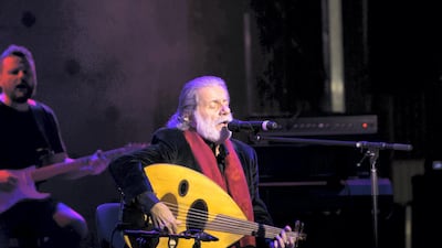 Abu Dhabi, United Arab Emirates- Marcel Khalife performing at Hay Festival at Atrium, Manaarat Saadiyat. Leslie Pableo for The National