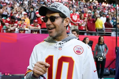 Actor Paul Rudd in a Kansas City Chiefs jersey. AP