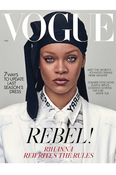 Rihanna wearing a durag May issue 2020, by Steven Klein for British Vogue