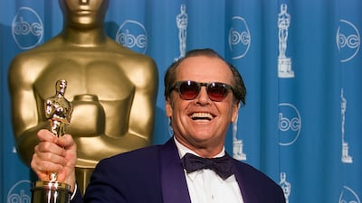 Jack Nicholson backstage at the 1998 Academy Awards. He won Best Actor for As Good As It Gets