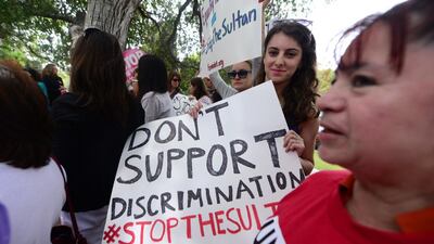 The resolution urges Brunei to divest its ownership of the hotel, and any other properties it owns within Beverly Hills, and condemns it and other countries that operate under Islamic criminal law. Frederic J. Brown / AFP