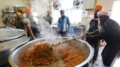 Sevadars, devotees, serve about 10,000 meals every Friday and about 1,000 during the week. It is a big part of the religion.