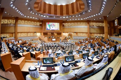 Sheikh Mohammed bin Rashid inaugurates the third session of the 16th legislative term of the Federal National Council on October 25, 2017. WAM
