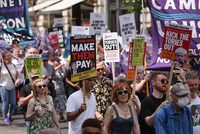 Union leaders called for higher wages, increased taxes on the rich and better working conditions. Getty Images