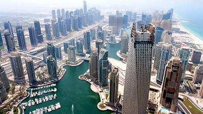 The Infinity Tower, right foreground, is one of Arabtec’s flagship projects in Dubai. Duncan Chard / Bloomberg News