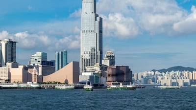 The 43-storey hotel in an ideal location towers over Victoria Harbour