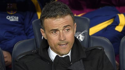 Barcelona coach Luis Enrique during Barcelona's defeat to Real Madrid on Saturday. Lluis Gene / AFP
