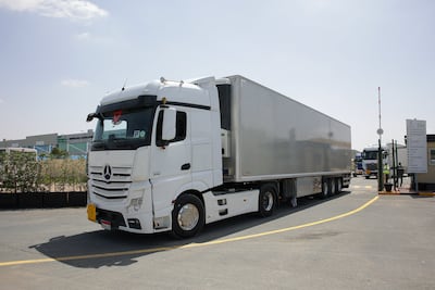 The aid is being transported overland in three lorries. Photo: Dubai Media Office