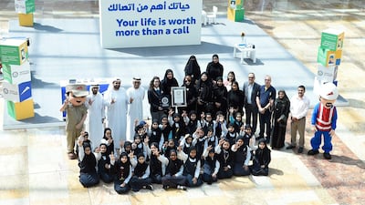 The world's biggest safety message has been delivered on the dangers of using phones while driving. Courtesy RTA