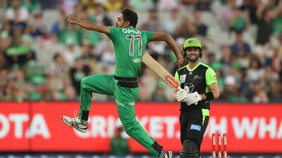 Haris Rauf is yet to concede more than 30 runs in his spell after four matches in the Big Bash League this season. Getty Images