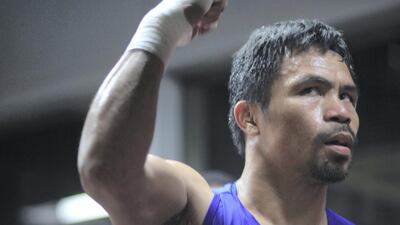 Manny Pacquiao in action. Jake Verzosa for The National