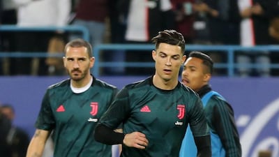 Juventus' Cristiano Ronaldo during the warm up. Reuters