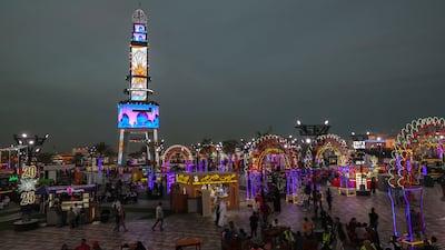 Hourly fireworks displays at Al Wathba started at 6pm and were set to continue every hour until 11.40pm, after which the world record-breaking show would begin. Victor Besa / The National