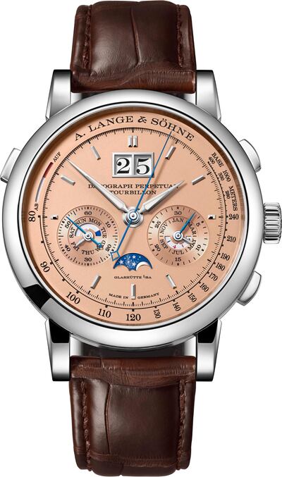 A Lange & Sohne's Datograph Perpetual Tourbillon. Courtesy A Lange & Sohne