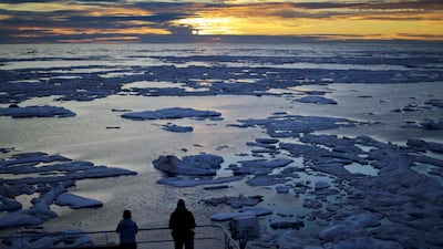Sea ice in the Victoria Strait along the Northwest Passage in the Arctic. Twelve licences for oil and gas exploration in the region have been awarded by Norway. David Goldman/AP