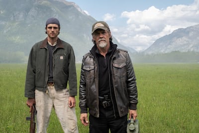 Jacob Elordi, left, and Josh Brolin in The Dog Stars. Photo: 20th Century Studios