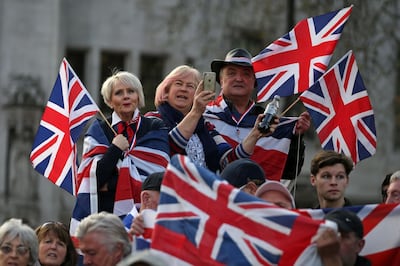 Pro-Brexit supporters holding Union flags attend a rally in central London, organised by the Leave Means Leave campaign. AFP