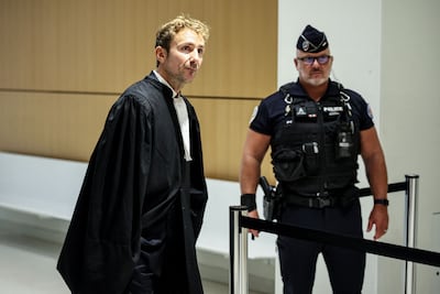 French lawyer Matthieu Chirez arrives for the trial of the 14 alleged smugglers over the deaths of 31 migrants in the English Channel. AFP
