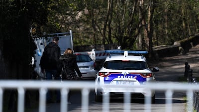 Police cordon off the area around the house of French businessman Bernard Tapie and his wife Dominique Tapie, after robbers attacked the couple there. AFP