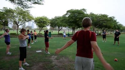 The WOD Squad are put through their paces in Dubai's Safa Park by American Fitness trainers.