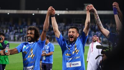 Al Hilal players after winning the Saudi Pro League. Getty Images