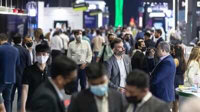 Visitors on the second day of Gisec 2022, at Dubai World Trade Centre. All photos by Antonie Robertson/The National