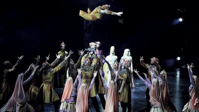 The opening night of ' 1001 Nights: The Last Chapter' at the Al Majaz Amphitheatre in Sharjah. Satish Kumar / The National