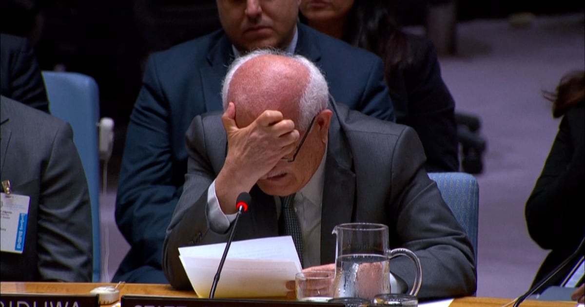 Palästinas UN-Gesandter bricht zusammen, als er den Sicherheitsrat wegen ...