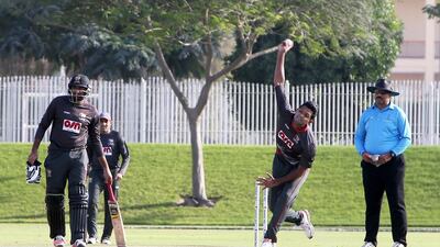 UAE captain Amjad Javed, right, has welcomed the competitive nature of the Desert T20 and urged for a 50 over version of the tournament to be created. Pawan Singh / The National
