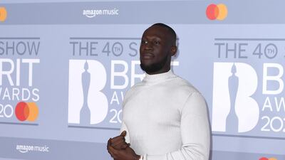 Stormzy attends The BRIT Awards 2020 at The O2 Arena on February 18, 2020 in London, England. Getty Image