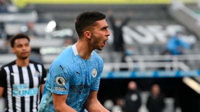 Ferran Torres celebrates his first goal. EPA