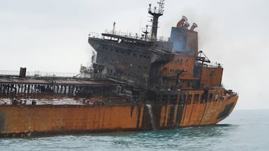 One of the two tankers attacked by Iran, in Iraqi territorial waters. Reuters