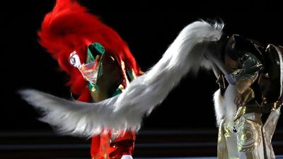 Kabuki dancers perform in the opening ceremony. AP Photo