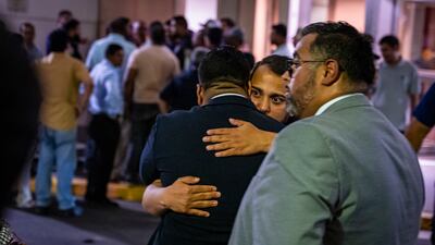 Friends of Didarul Islam at NewYork-Presbyterian Weill Cornell Medical Centre. Officer Islam, an immigrant from Bangladesh, leaves behind his wife, who is pregnant with their third child, and two young sons. AP