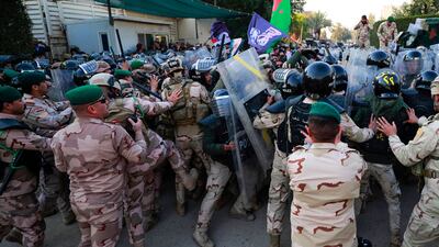 The protest happened outside the Swedish embassy in Baghdad. AFP
