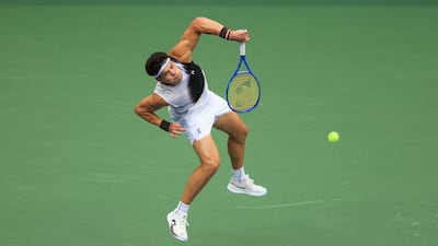 USA's Ben Shelton serves to Germany's Alexander Zverev during the men's singles final at the US Open in New York City. Zverev won in four sets. AFP