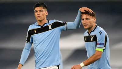 Joaquin Correa and Ciro Immobile after Lazio's consolation. Getty