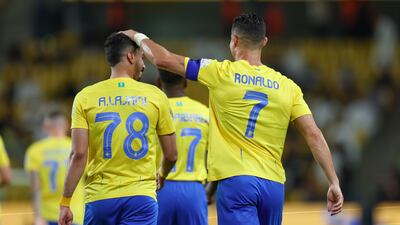 Cristiano Ronaldo took his career goals tally to 884 for club and country after the hat-trick for Al Nassr. Getty Images