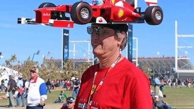 Kim Reimer of Tallahassee, Florida, says many fans from the Montreal Formula One race recognised him from his hat, even though he wore a different one, because 'I'm the only one who wears these'. Courtesy of Gina Capinelli
