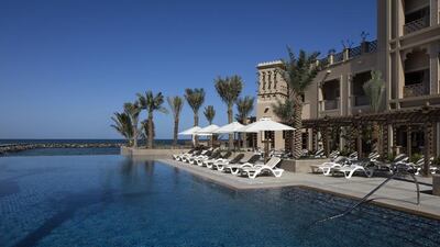 The pool at the five-star Sheraton Sharjah Beach Resort & Spa. Courtesy Sheraton Sharjah Beach Resort & Spa