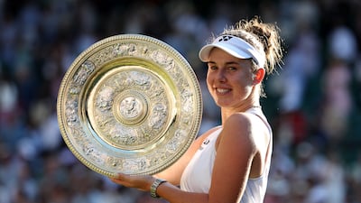 Linda Noskova celebrates after beating Karolina Muchova in the 2026 Wimbledon final the All England Club. Getty Images