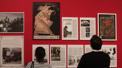 Artworks on display within the Palestinian Museum. Alaa Badarnehm / The Palestinian Museum